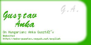 gusztav anka business card